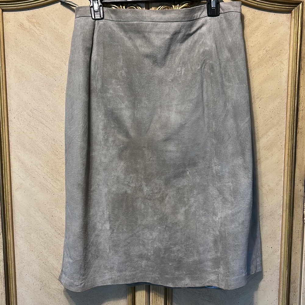 Terry Lewis Light Green Suede Skirt